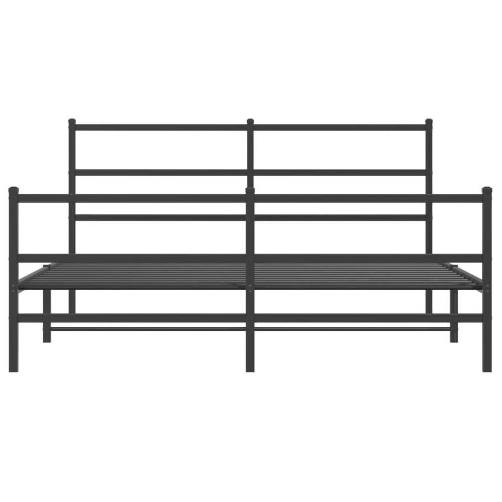 Lovos rėmas su galvūgaliu/kojūgaliu, juodas, 150x200cm, metalas