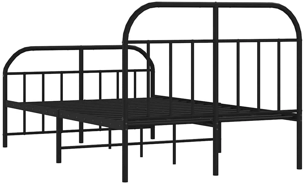 Lovos rėmas su galvūgaliu/kojūgaliu, juodas, 120x190cm, metalas