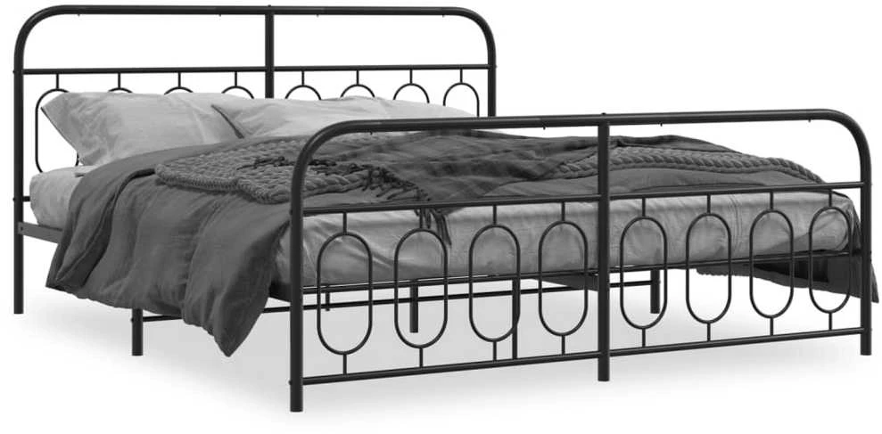 Lova Lovos rėmas su galvūgaliu/kojūgaliu, juodas, 193x203cm, metalas