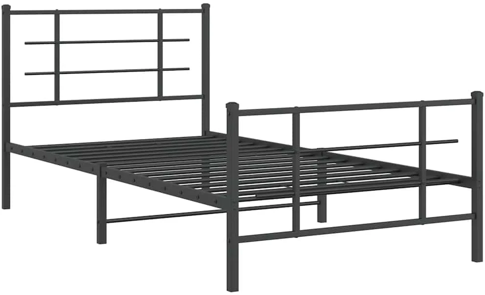 Lova Lovos rėmas su galvūgaliu/kojūgaliu, juodas, 107x203cm, metalas