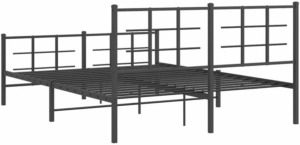 Lovos rėmas su galvūgaliu/kojūgaliu, juodas, 150x200cm, metalas