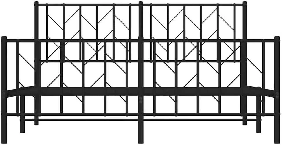 Lovos rėmas su galvūgaliu/kojūgaliu, juodas, 150x200cm, metalas