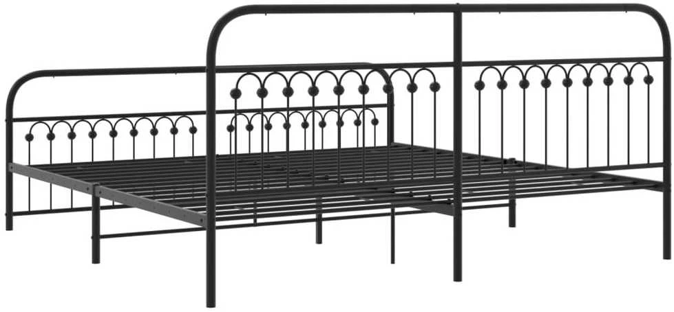 Lova Lovos rėmas su galvūgaliu/kojūgaliu, juodas, 193x203cm, metalas