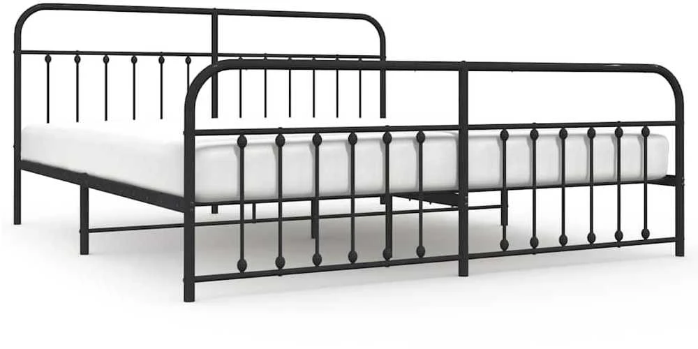Lova Lovos rėmas su galvūgaliu/kojūgaliu, juodas, 193x203cm, metalas