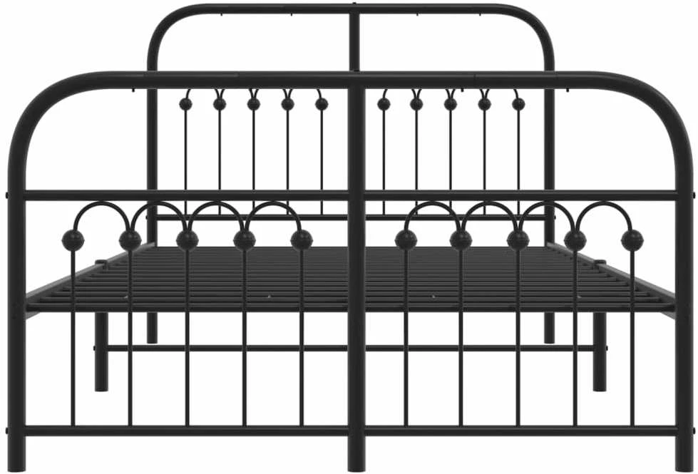 Lovos rėmas su galvūgaliu/kojūgaliu, juodas, 120x200cm, metalas