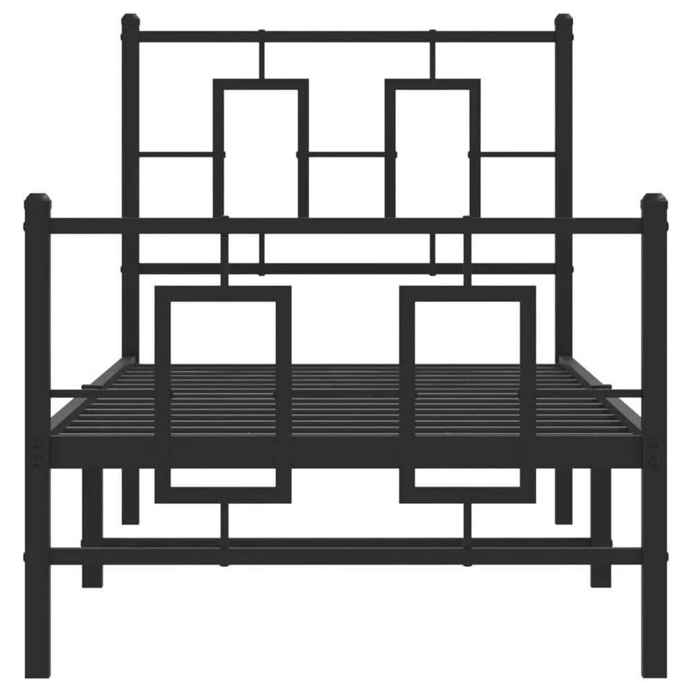 Lovos rėmas su galvūgaliu/kojūgaliu, juodas, 75x190cm, metalas