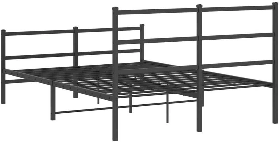 Lova Lovos rėmas su galvūgaliu/kojūgaliu, juodas, 135x190cm, metalas