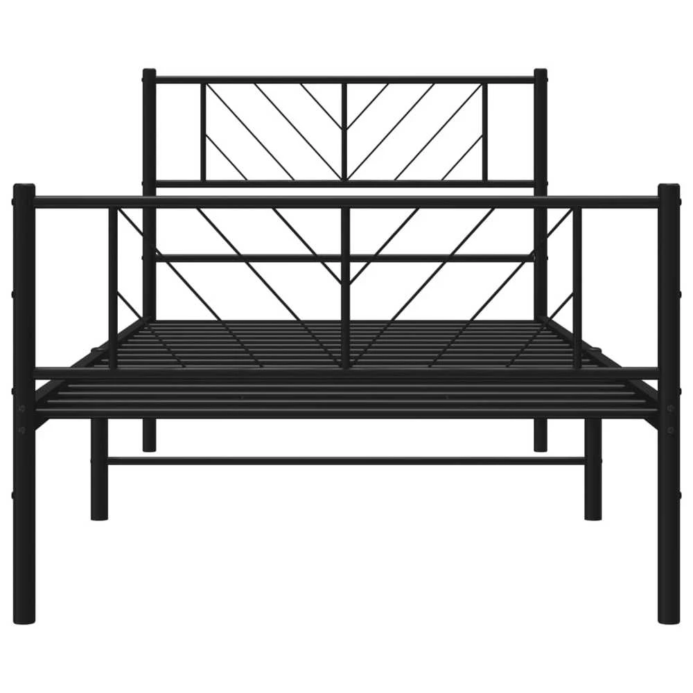 Lovos rėmas su galvūgaliu/kojūgaliu, juodas, 90x190cm, metalas