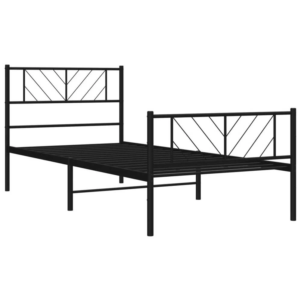 Lovos rėmas su galvūgaliu/kojūgaliu, juodas, 90x190cm, metalas