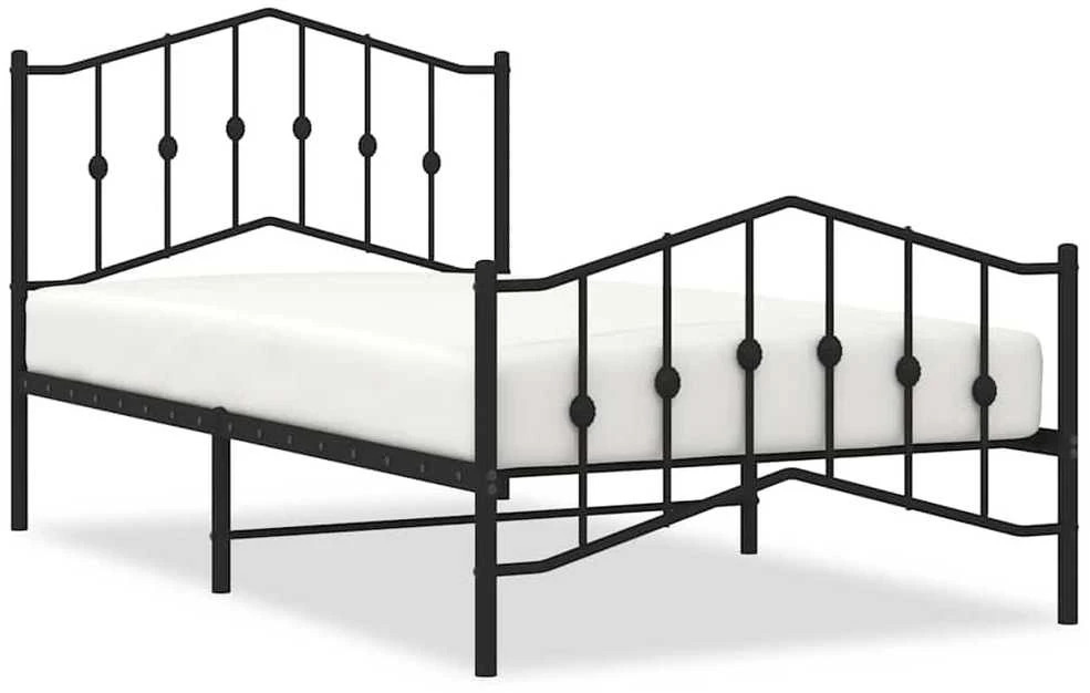 Lova Lovos rėmas su galvūgaliu/kojūgaliu, juodas, 100x190cm, metalas