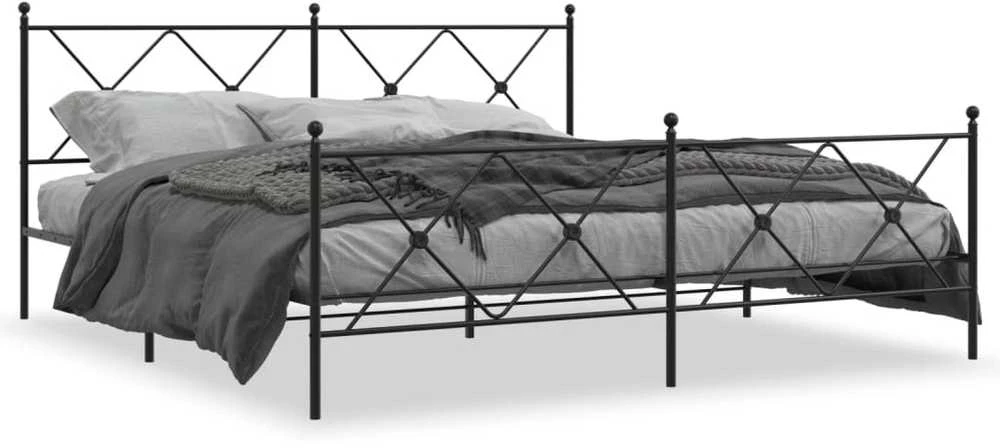 Lova Lovos rėmas su galvūgaliu/kojūgaliu, juodas, 183x213cm, metalas