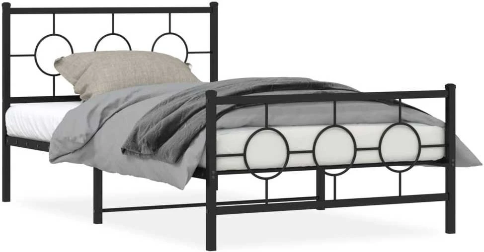 Lova Lovos rėmas su galvūgaliu/kojūgaliu, juodas, 107x203cm, metalas