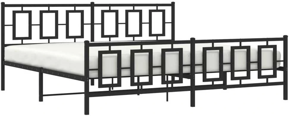 Lova Lovos rėmas su galvūgaliu/kojūgaliu, juodas, 193x203cm, metalas