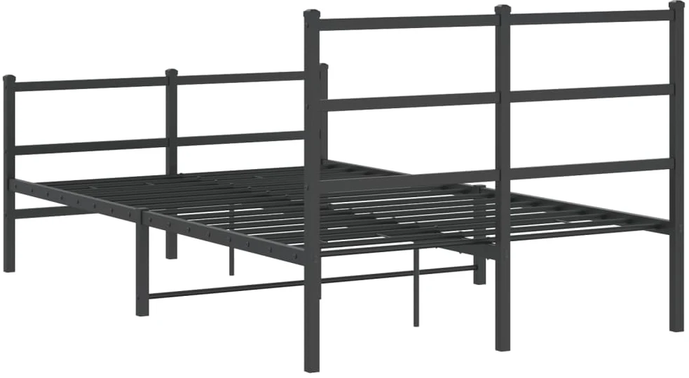 Lovos rėmas su galvūgaliu/kojūgaliu, juodas, 120x190cm, metalas