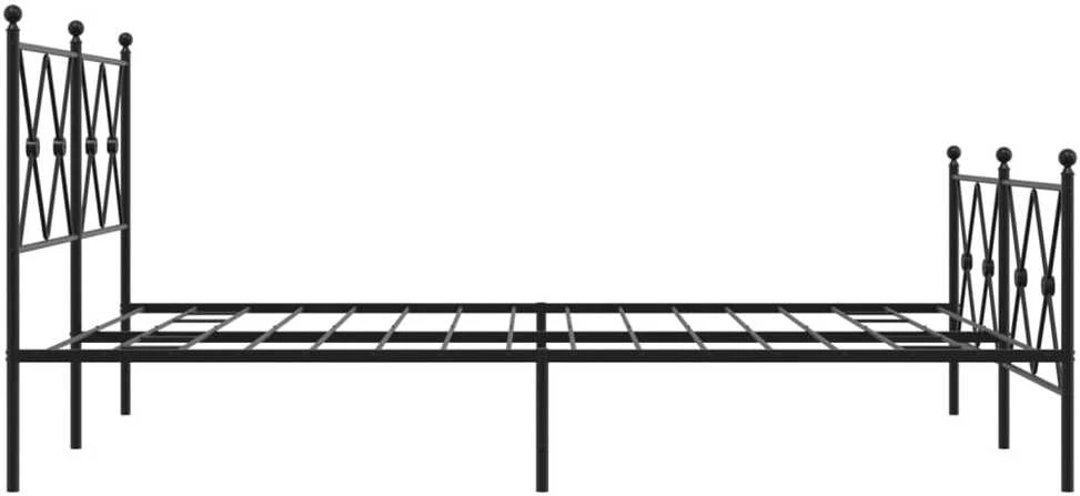Lova Lovos rėmas su galvūgaliu/kojūgaliu, juodas, 137x190cm, metalas