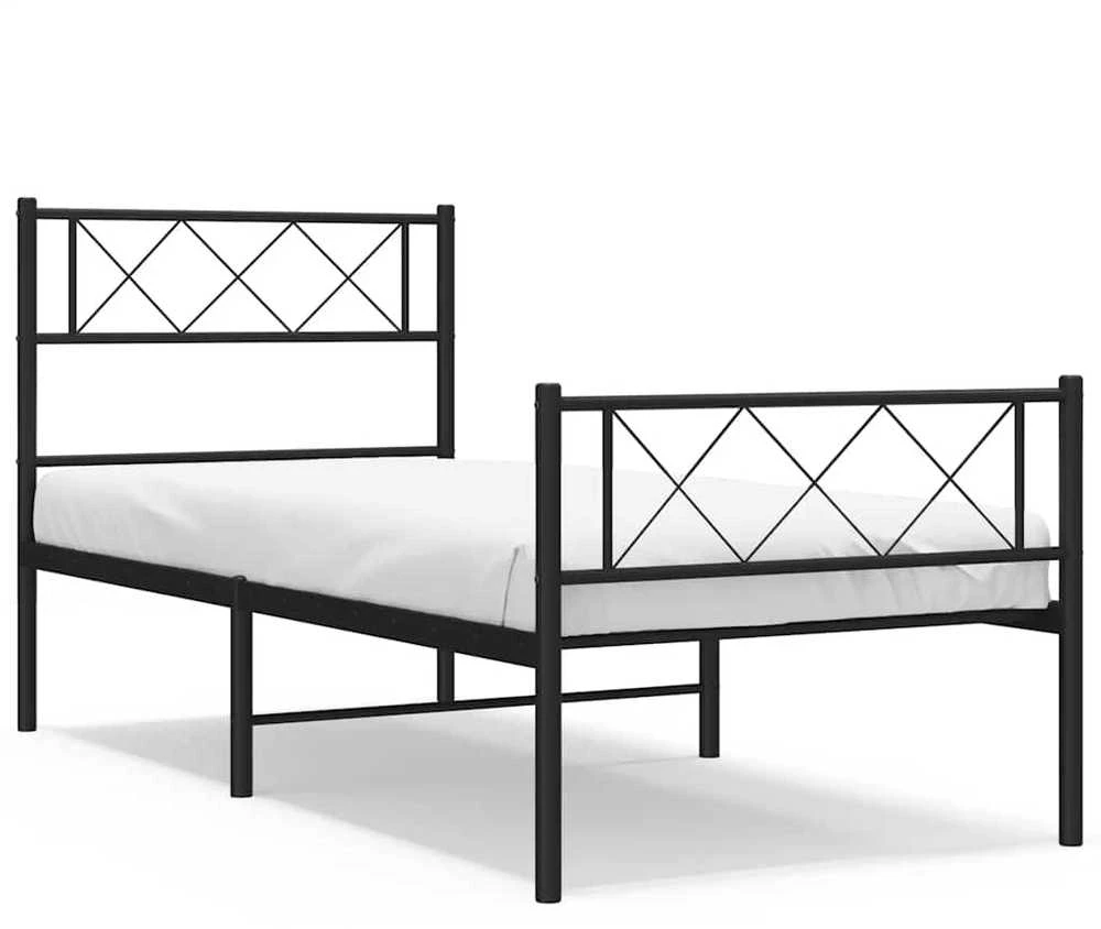 Lova Lovos rėmas su galvūgaliu/kojūgaliu, juodas, 100x190cm, metalas