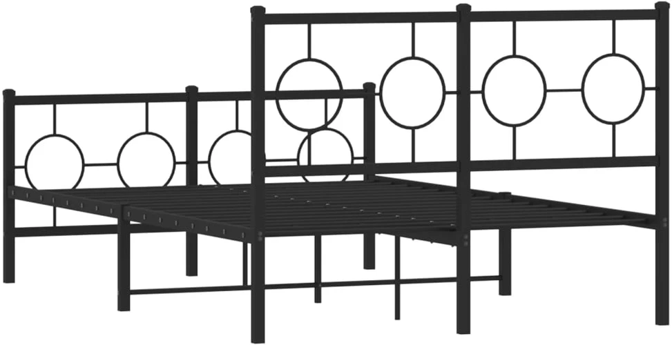Lovos rėmas su galvūgaliu/kojūgaliu, juodas, 120x190cm, metalas