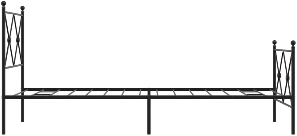 Lovos rėmas su galvūgaliu/kojūgaliu, juodas, 75x190cm, metalas