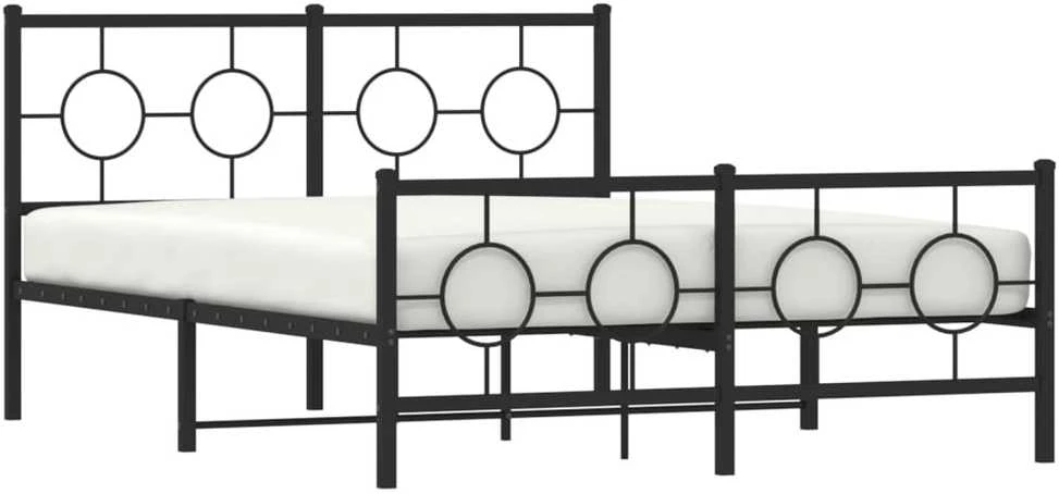 Lovos rėmas su galvūgaliu/kojūgaliu, juodas, 140x200cm, metalas