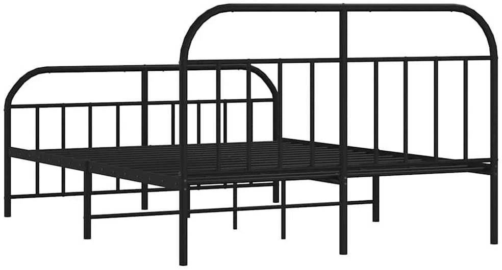 Lova Lovos rėmas su galvūgaliu/kojūgaliu, juodas, 135x190cm, metalas