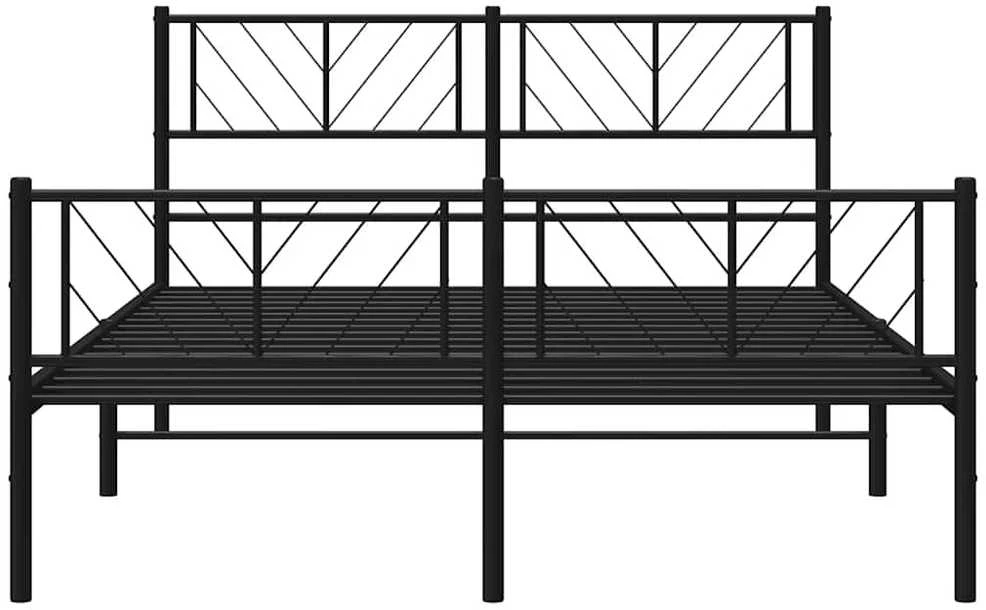 Lova Lovos rėmas su galvūgaliu/kojūgaliu, juodas, 135x190cm, metalas