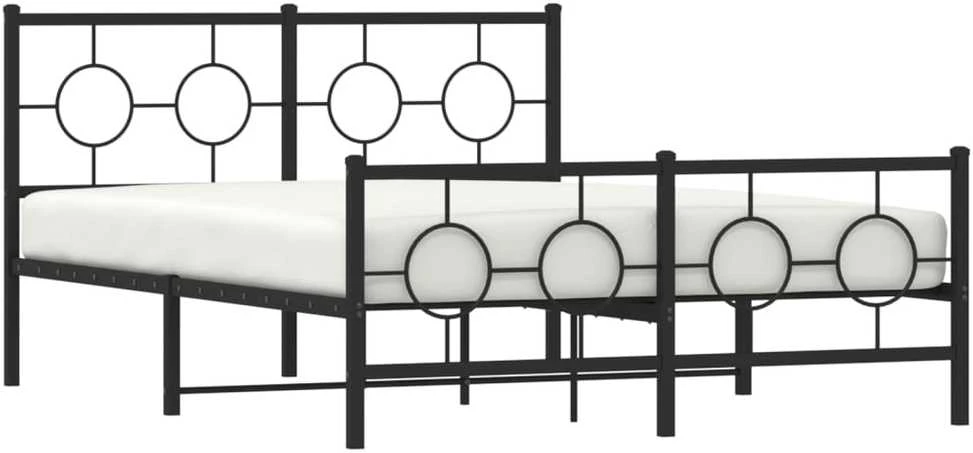 Lova Lovos rėmas su galvūgaliu/kojūgaliu, juodas, 135x190cm, metalas