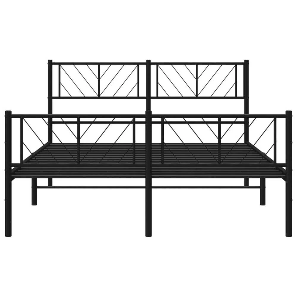 Lovos rėmas su galvūgaliu/kojūgaliu, juodas, 120x200cm, metalas