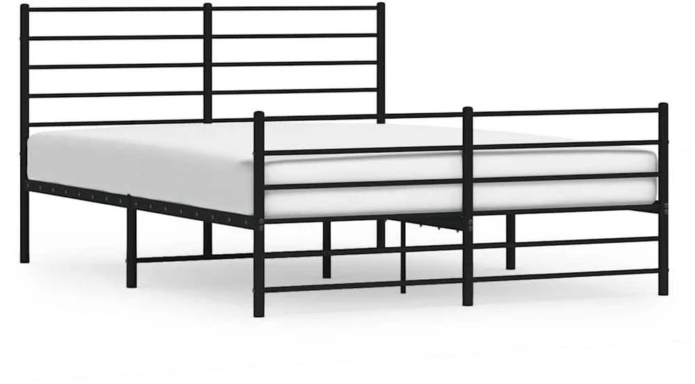 Lovos rėmas su galvūgaliu/kojūgaliu, juodas, 140x200cm, metalas