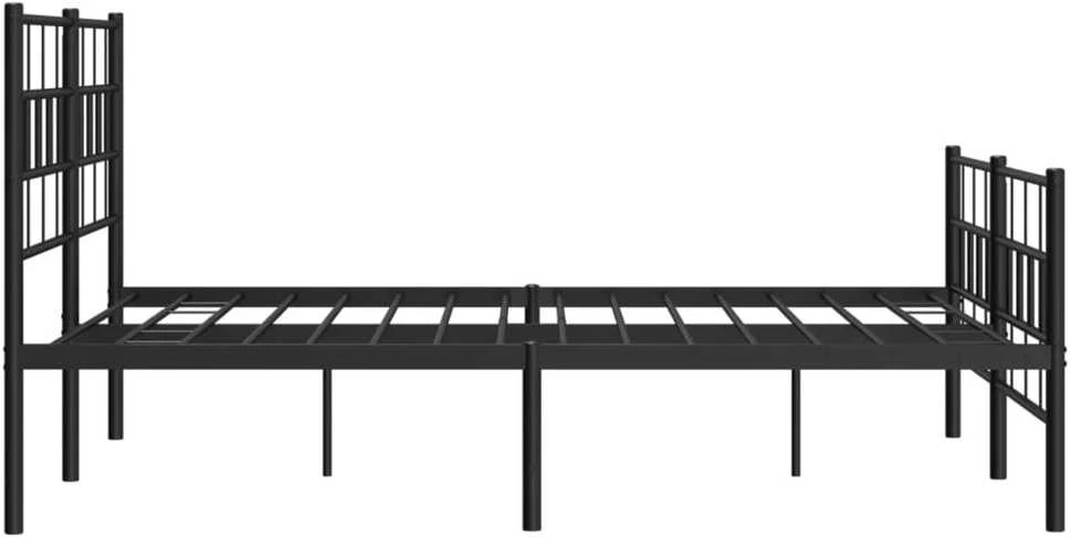 Lovos rėmas su galvūgaliu/kojūgaliu, juodas, 140x200cm, metalas