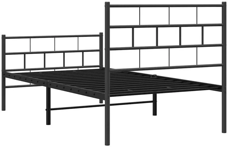 Lova Lovos rėmas su galvūgaliu/kojūgaliu, juodas, 100x190cm, metalas