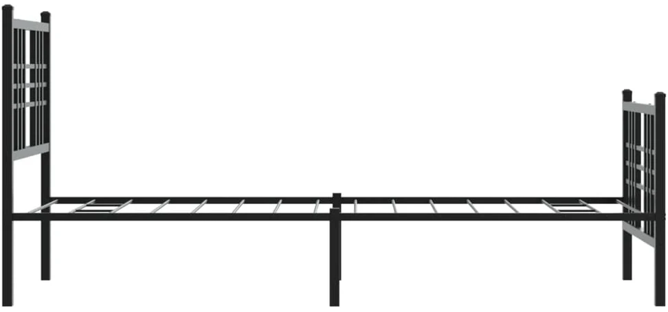 Lovos rėmas su galvūgaliu/kojūgaliu, juodas, 75x190cm, metalas