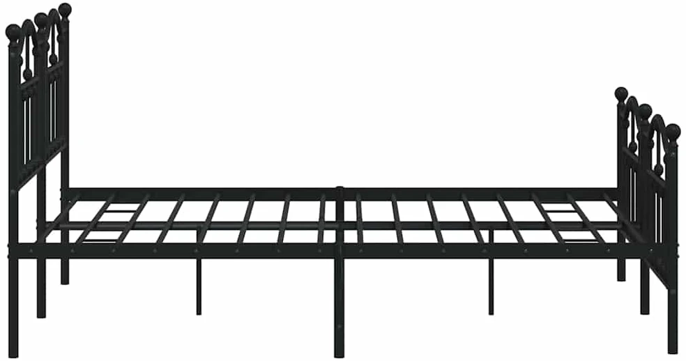 Lovos rėmas su galvūgaliu/kojūgaliu, juodas, 150x200cm, metalas