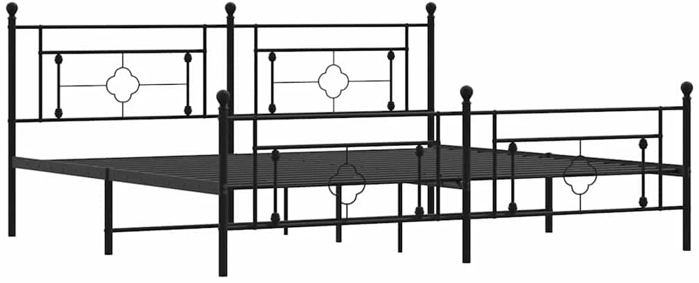 Lova Lovos rėmas su galvūgaliu/kojūgaliu, juodas, 193x203cm, metalas