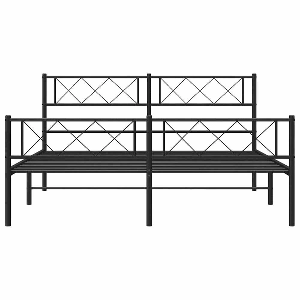 Lovos rėmas su galvūgaliu/kojūgaliu, juodas, 150x200cm, metalas