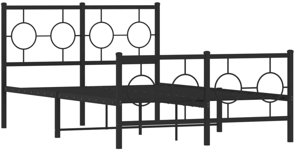 Lovos rėmas su galvūgaliu/kojūgaliu, juodas, 120x190cm, metalas