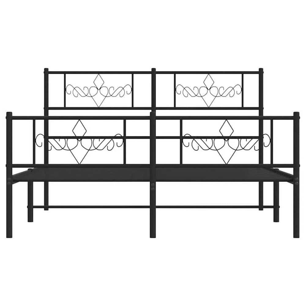 Lova Lovos rėmas su galvūgaliu/kojūgaliu, juodas, 135x190cm, metalas
