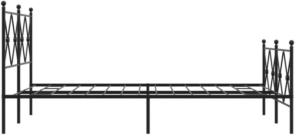 Lovos rėmas su galvūgaliu/kojūgaliu, juodas, 120x190cm, metalas