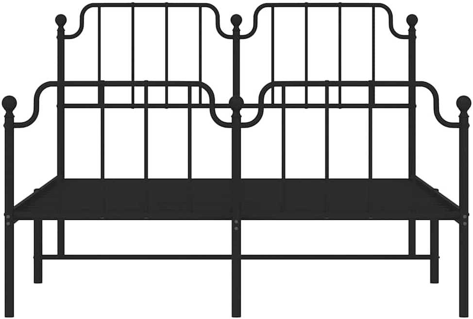 Lova Lovos rėmas su galvūgaliu/kojūgaliu, juodas, 135x190cm, metalas