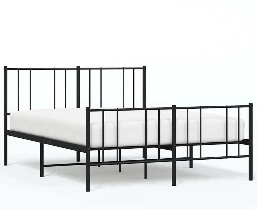 Lovos rėmas su galvūgaliu/kojūgaliu, juodas, 150x200cm, metalas