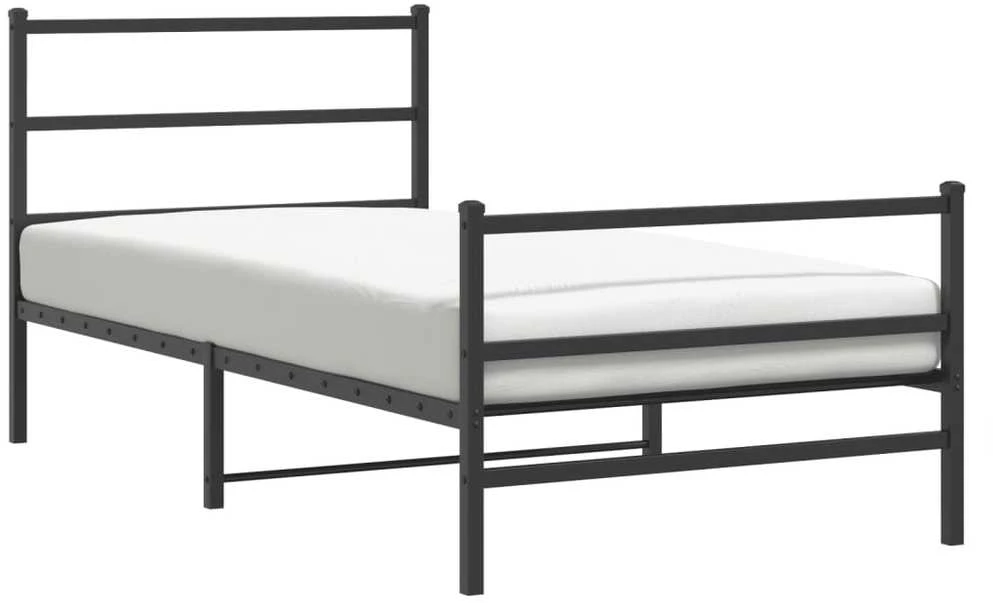 Lova Lovos rėmas su galvūgaliu/kojūgaliu, juodas, 107x203cm, metalas