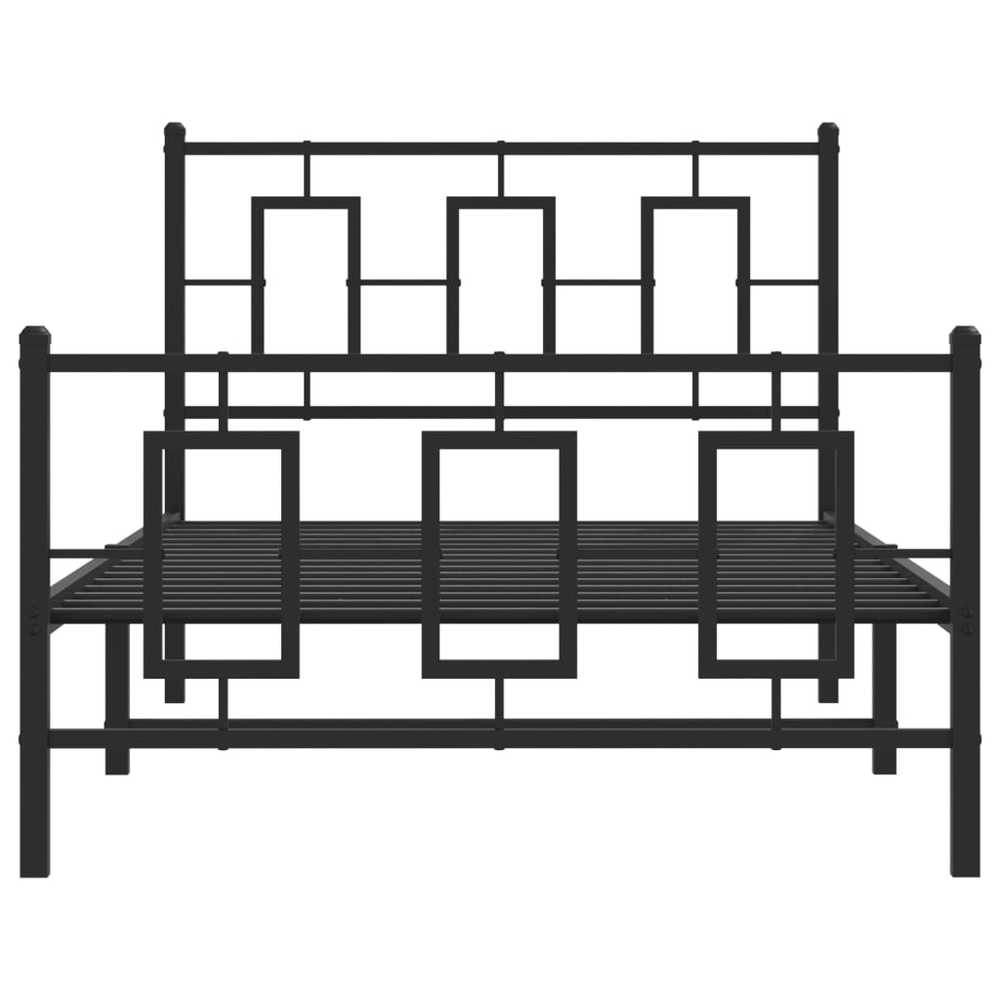 Lovos rėmas su galvūgaliu/kojūgaliu, juodas, 100x200cm, metalas