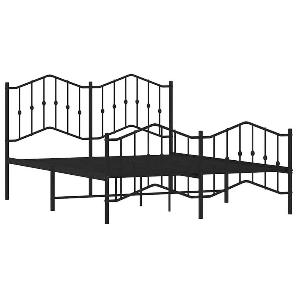 Lova Lovos rėmas su galvūgaliu/kojūgaliu, juodas, 135x190cm, metalas