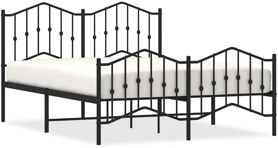 Lova Lovos rėmas su galvūgaliu/kojūgaliu, juodas, 135x190cm, metalas