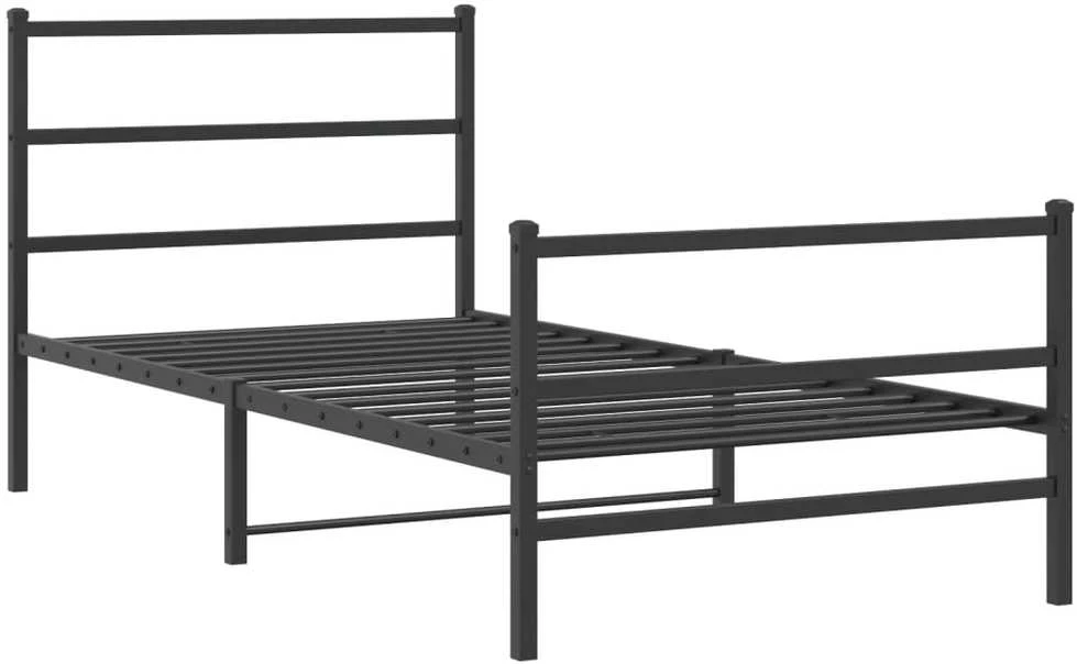 Lova Lovos rėmas su galvūgaliu/kojūgaliu, juodas, 107x203cm, metalas