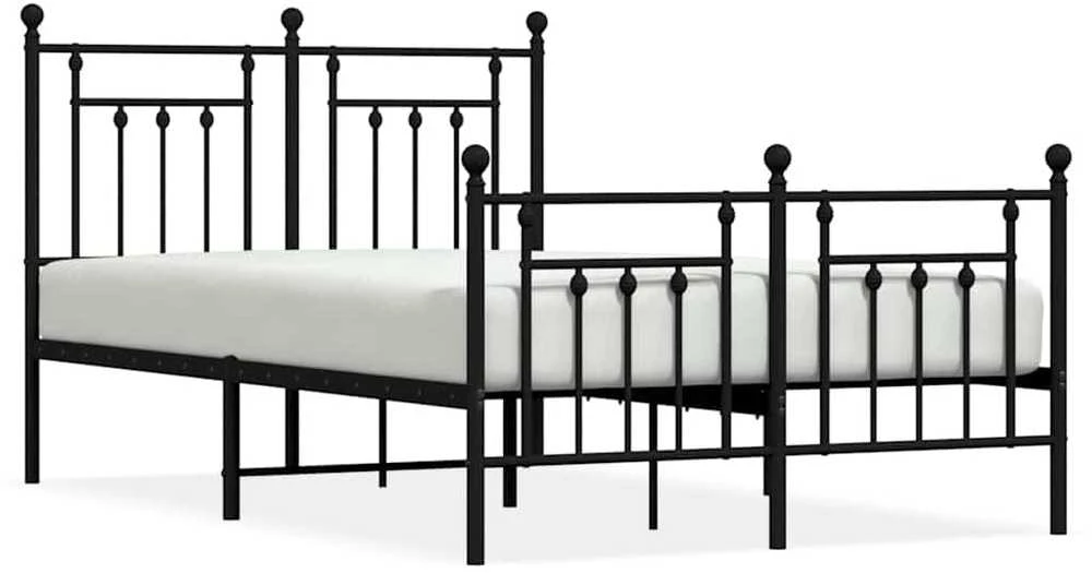 Lova Lovos rėmas su galvūgaliu/kojūgaliu, juodas, 135x190cm, metalas
