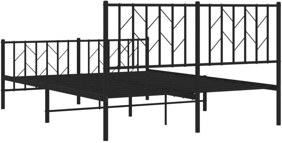 Lova Lovos rėmas su galvūgaliu/kojūgaliu, juodas, 135x190cm, metalas