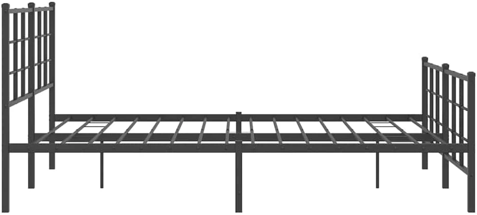 Lovos rėmas su galvūgaliu/kojūgaliu, juodas, 150x200cm, metalas