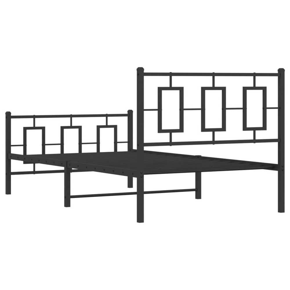 Lovos rėmas su galvūgaliu/kojūgaliu, juodas, 100x200cm, metalas