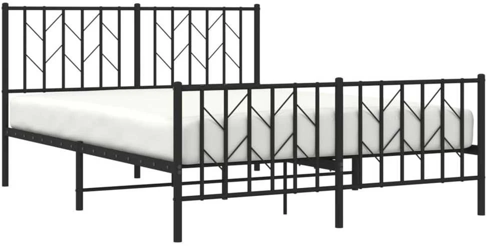 Lova Lovos rėmas su galvūgaliu/kojūgaliu, juodas, 135x190cm, metalas