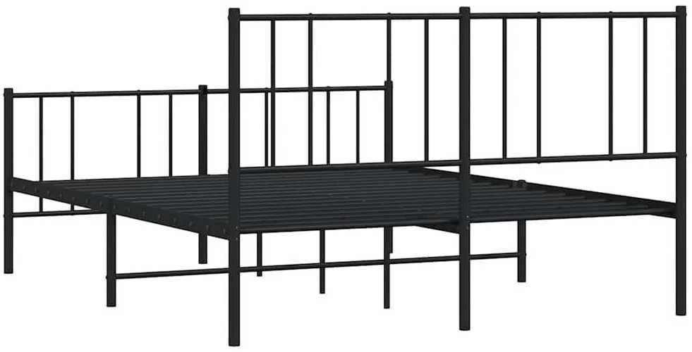 Lova Lovos rėmas su galvūgaliu/kojūgaliu, juodas, 135x190cm, metalas